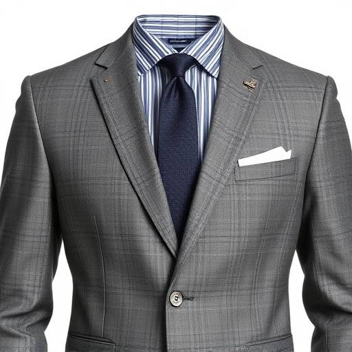 A finely textured, medium grey wool suit with a classic fit, suitable for everyday business wear.